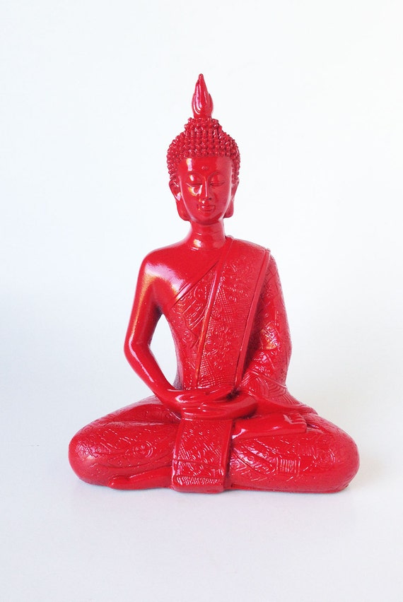 red resin buddha statue