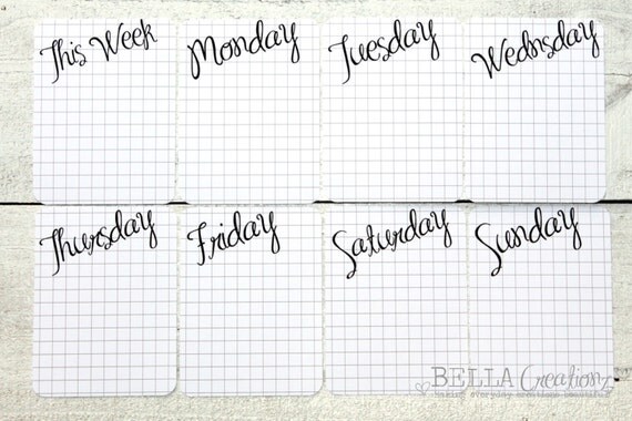 Items similar to Days of the Week Journaling Cards - Perfect for ...