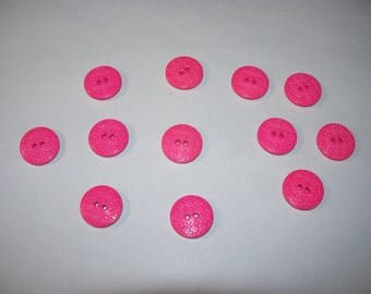 12 Matching, Pink Buttons, Lot 2601 (Free US Shipping)