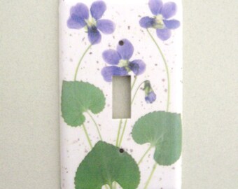 Single sweet violets light switch cover switchplate