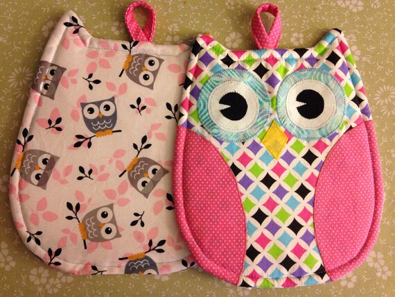 Owl Insul Bright Pot Holders By QuiltingCorner On Etsy