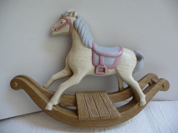 vintage plastic rocking horse