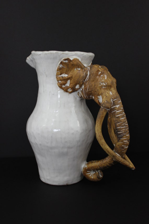 Large Ceramic Elephant Pitcher / Vase by Shayne Greco