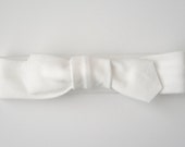 White Organic Cotton Knotted Headband - Baby Head Wrap - Infant Knot Headband - Toddler Headband - Solid White Headband