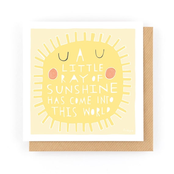 A Little Ray Of Sunshine Greeting Card 1-70C by FreyaArt on Etsy