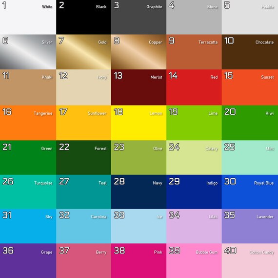 Color Chart Vinyl Sample Set by WallsNeedLove on Etsy