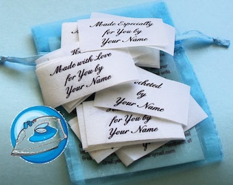 Qty 30 - 1 x 2 Inch Iron On Cotton Custom Clothing Labels