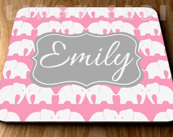 Elephants Mouse Pad Monogram Mousepad Elephants Mousepad Personalized Mousepad Custom Mouse Pad Custom Mousepad Personalized Mouse Pad