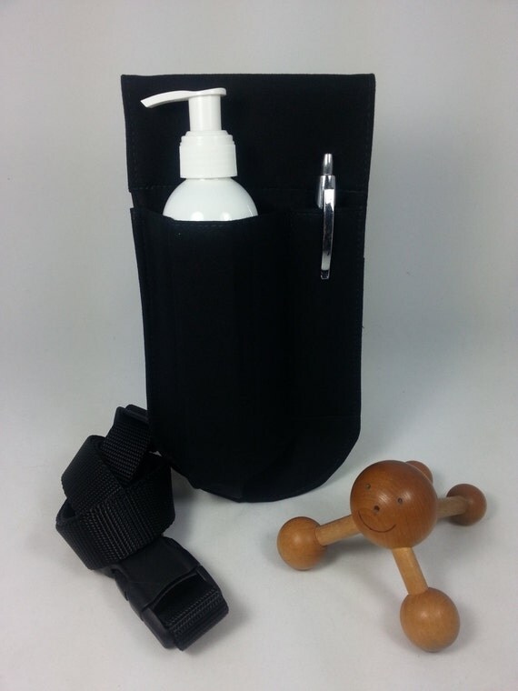 Massage Therapy single lotion bottle LEFT hip holster by SideKix