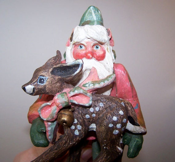 Santa with Deer House of Hatten Denise Calla 1988