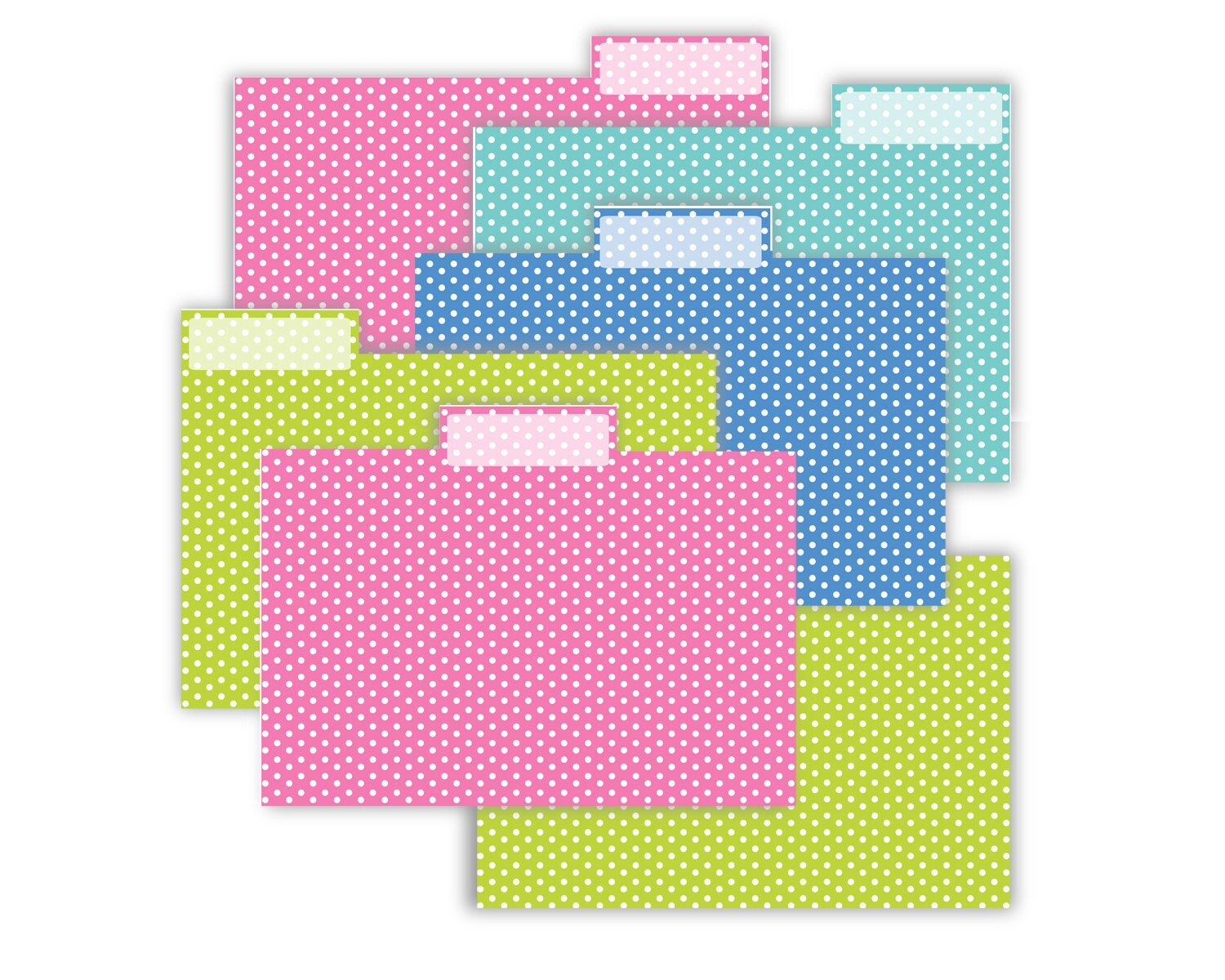 Dots Recipe Card Dividers editable pdf 4x6 Digital No