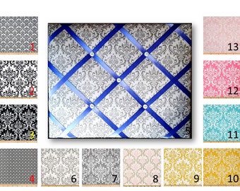 Damask Print French Memo Board in Your choice of damask fabric by Premier Prints - 11 x 14