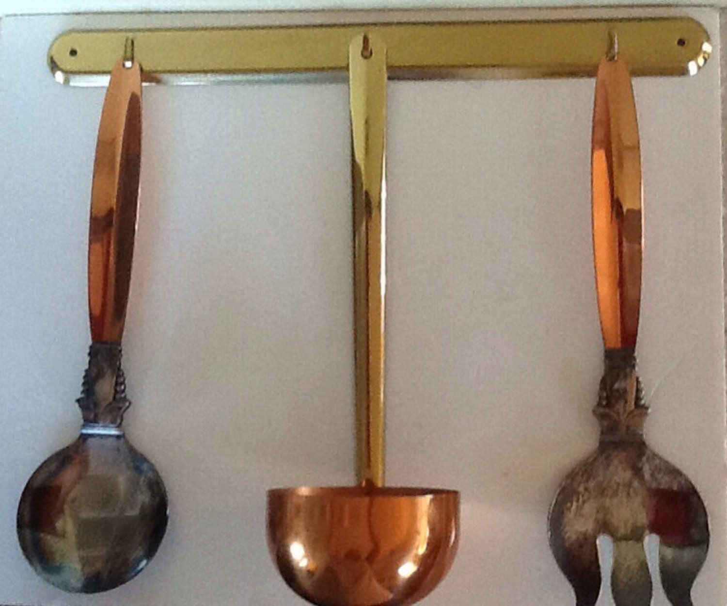 Coppercraft Guild Salad Serving Set and Copper Ladle