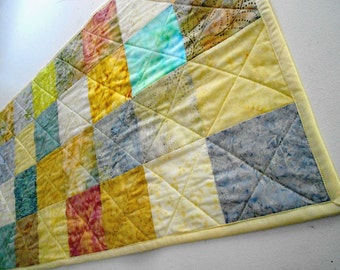Quilt Table Runner Spa Inspired Batik Fabrics Handmade by SEW FUN QUILTS