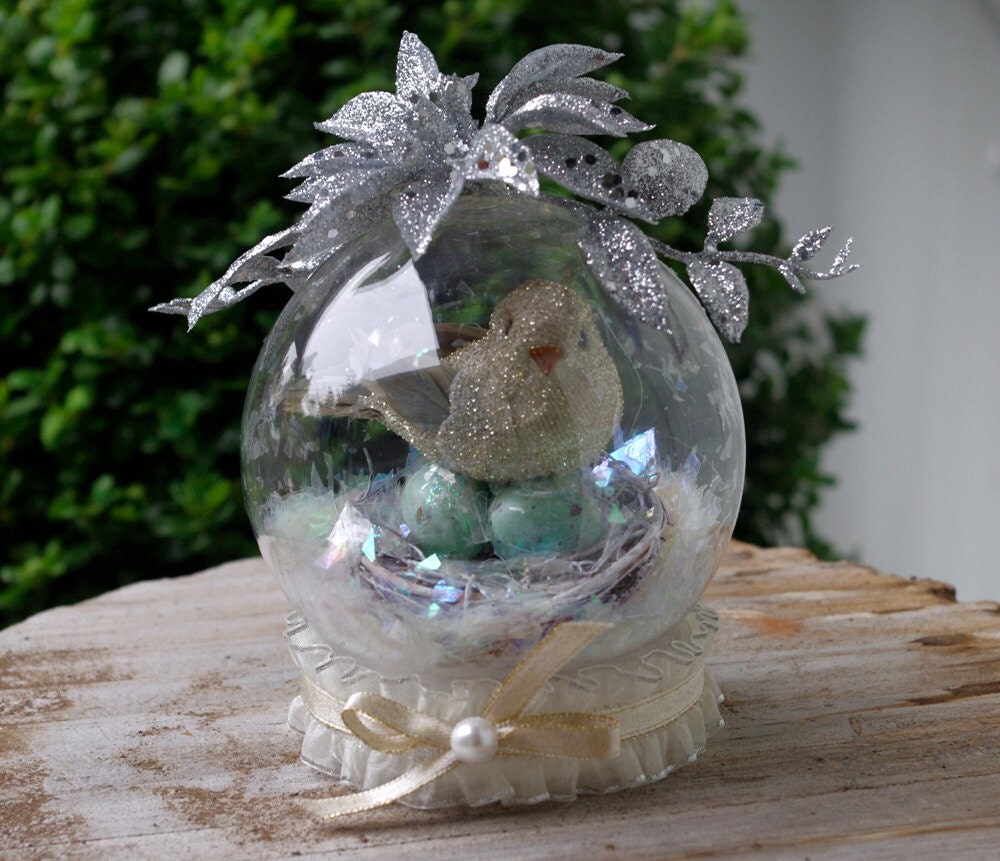 snow globe bird nest christmas decoration winter by snow globe bird nest christmas decoration winter by