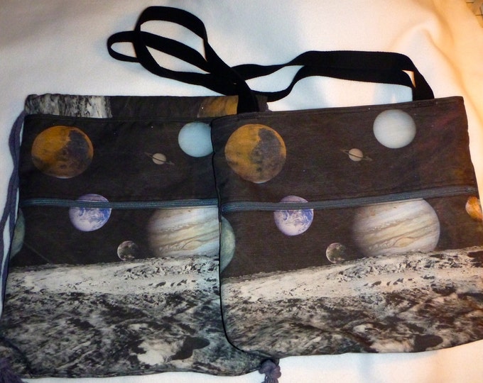 Solar System Backpack/tote or Tote/Purse - Cotton CanvasCustom Print made to order