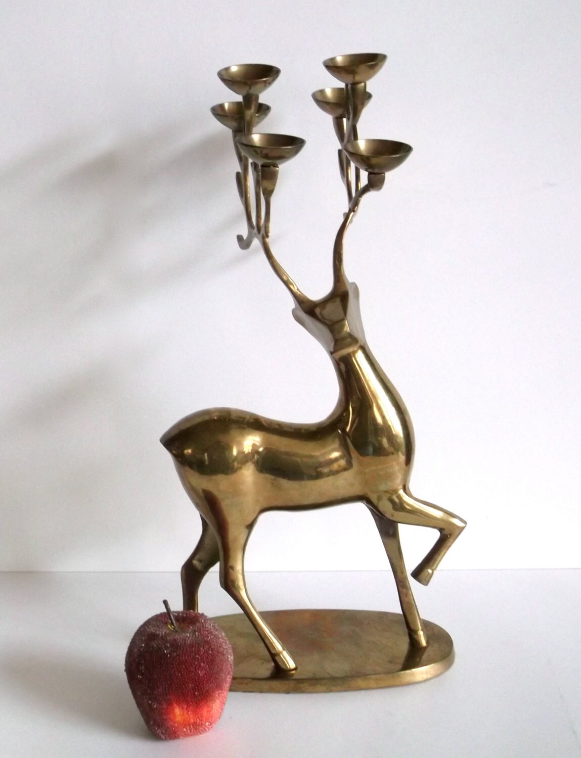 Brass Buck Brass Deer Candle Holder Candelabra Holiday