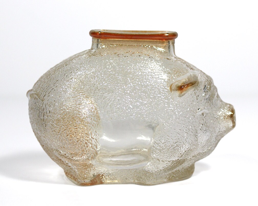 Small Vintage Glass Piggy Bank