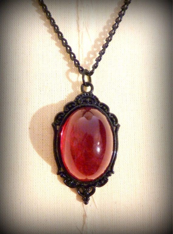 Ruby Red Victorian Jewelry Necklace Romantic Gothic Jewelry