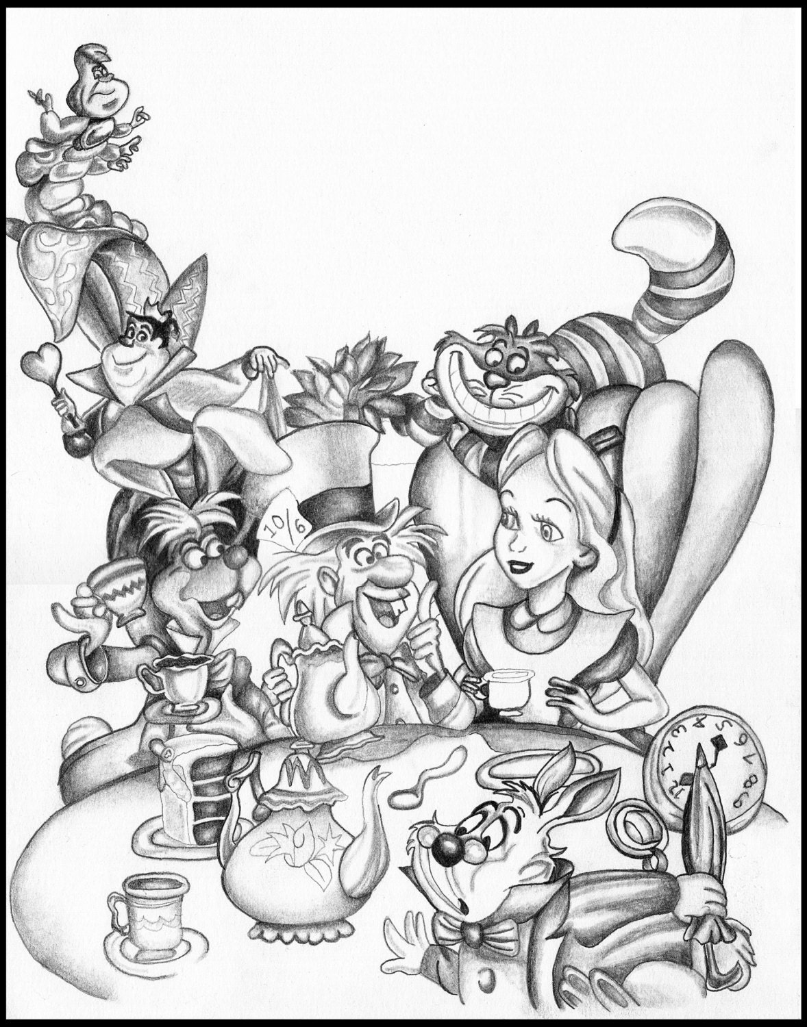 26+ Alice In Wonderland Disney Characters Drawings Images