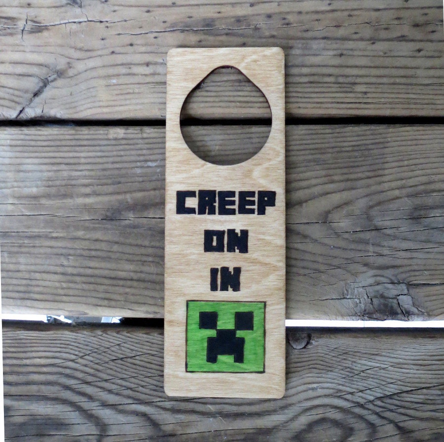 Minecraft Door hanger Privacy Sign Mine Craft Keep Out