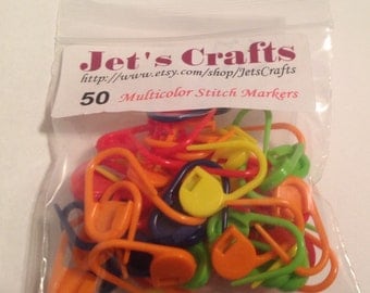 Pack of 50 Locking Stitch Markers for Crochet or Knitting.