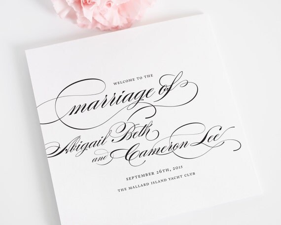 Wedding Programs Square Folded Marriage by ShineInvitations