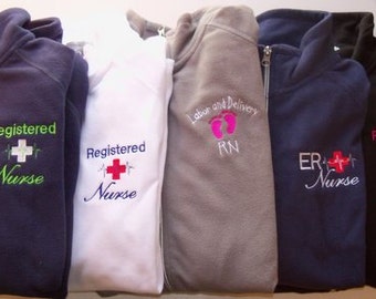 fleece nurse jacket er registered embroidered nicu