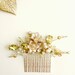 Bridal hair comb fascinator Gold Flowers pearls crystals Glass Jewels Handmade Weddings gs