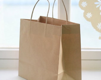 5 Basic Kraft Paper Shopping Bags - Mini size (8.7 x 7.9in)