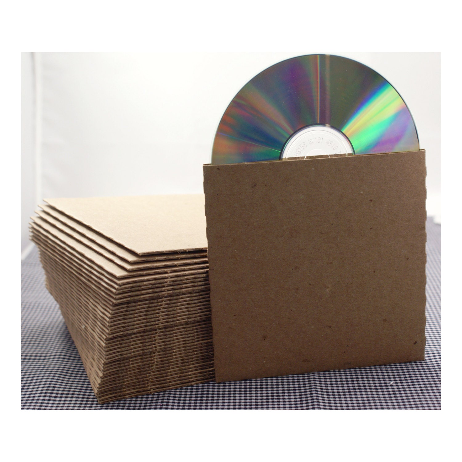 Set Of 25 Cd Sleeves Natural Kraft Brown 100 Recycled