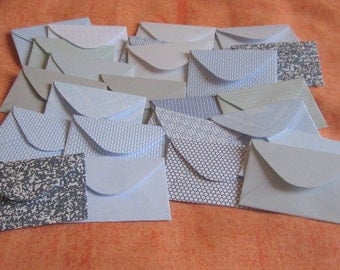 100 Mini Envelopes - Recycled Security Envelopes - Recycled Mini Envelopes - Tiny Envelopes - 1.5" x 2"