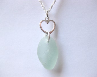 Sea Glass Necklace - Love Seaglass Necklace Beach Glass Necklace Beach Glass Jewelry
