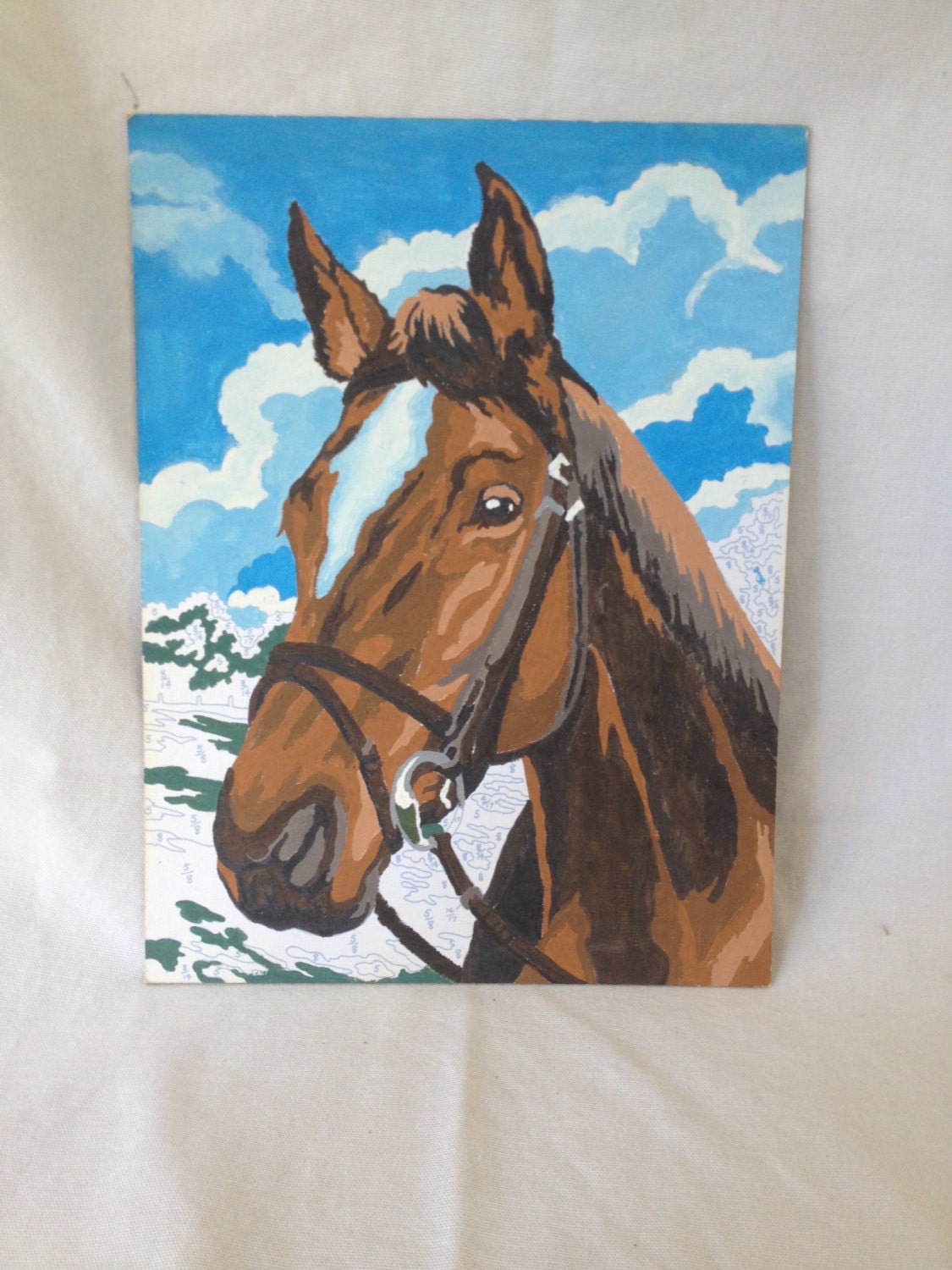 Vintage 1970's paint by number horse no by capmancollectibles