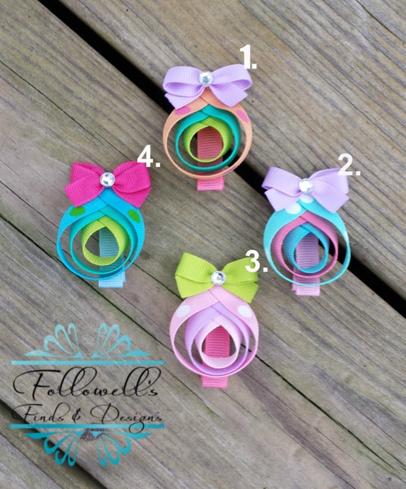 Easter Egg Ribbon Sculpture Hair Clip