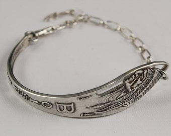 Sterling Silver Spoon Bracelet Tourist Indian Head Boise Idaho Vintage 925