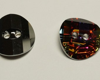 Vintage Swarovski 14mm Volcano 3016 Crystal Button (2)