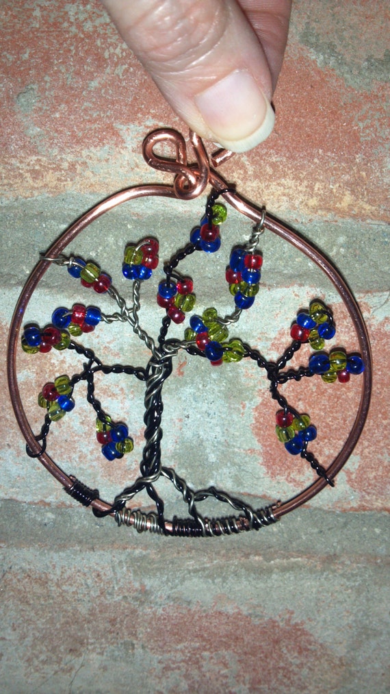 Beaded Tree of Life Mother Children Custom Wall by IntricateBeads