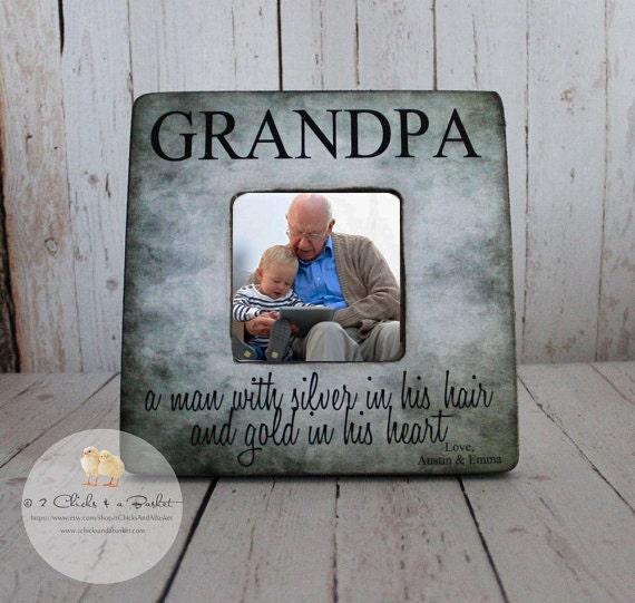 Custom Grandpa Picture Frame Shabby Chic Frame Fathers Day