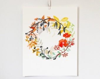Happiness Wreath Print