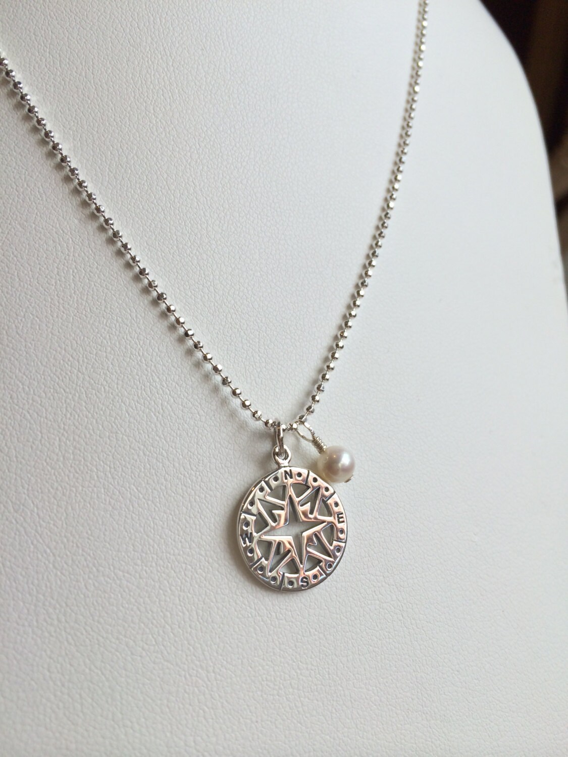 Silver Compass Rose NecklaceGraduate's Good Luck Jewelry