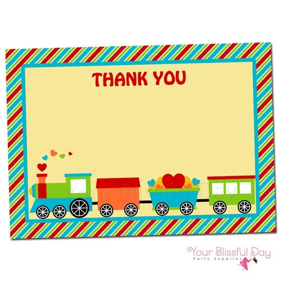 PRINTABLE Valentine's Train Party Thank You Cards Il_570xn