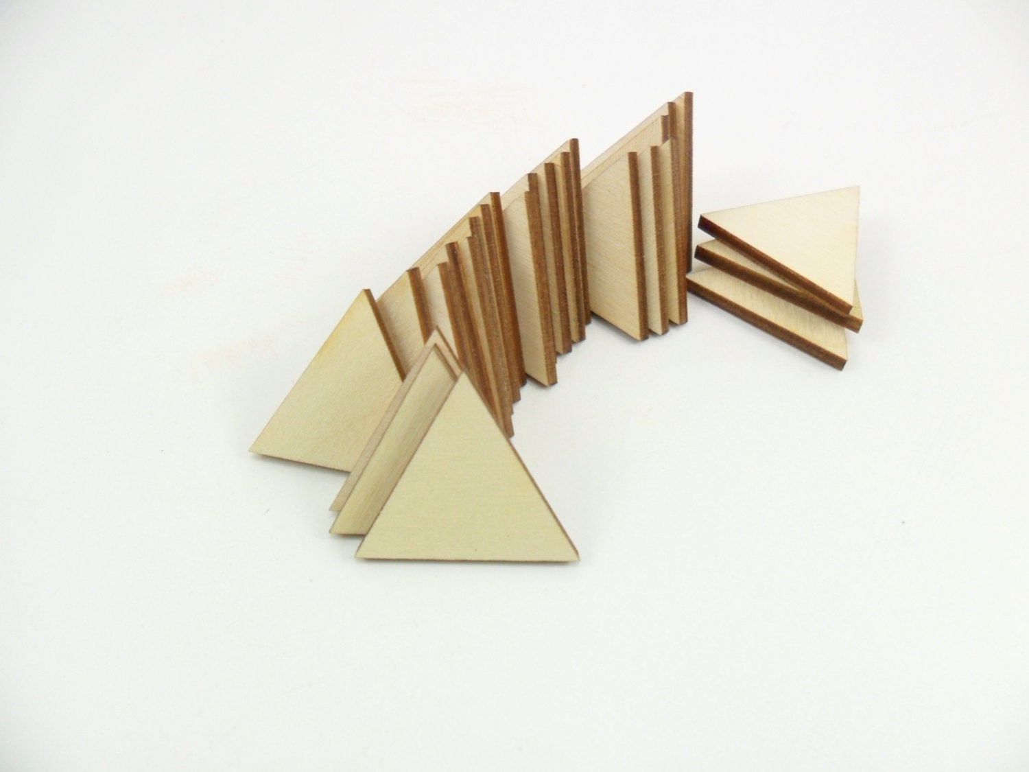 Wood Triangles Equilateral Laser Cut 1 1/8 28.5mm x 1