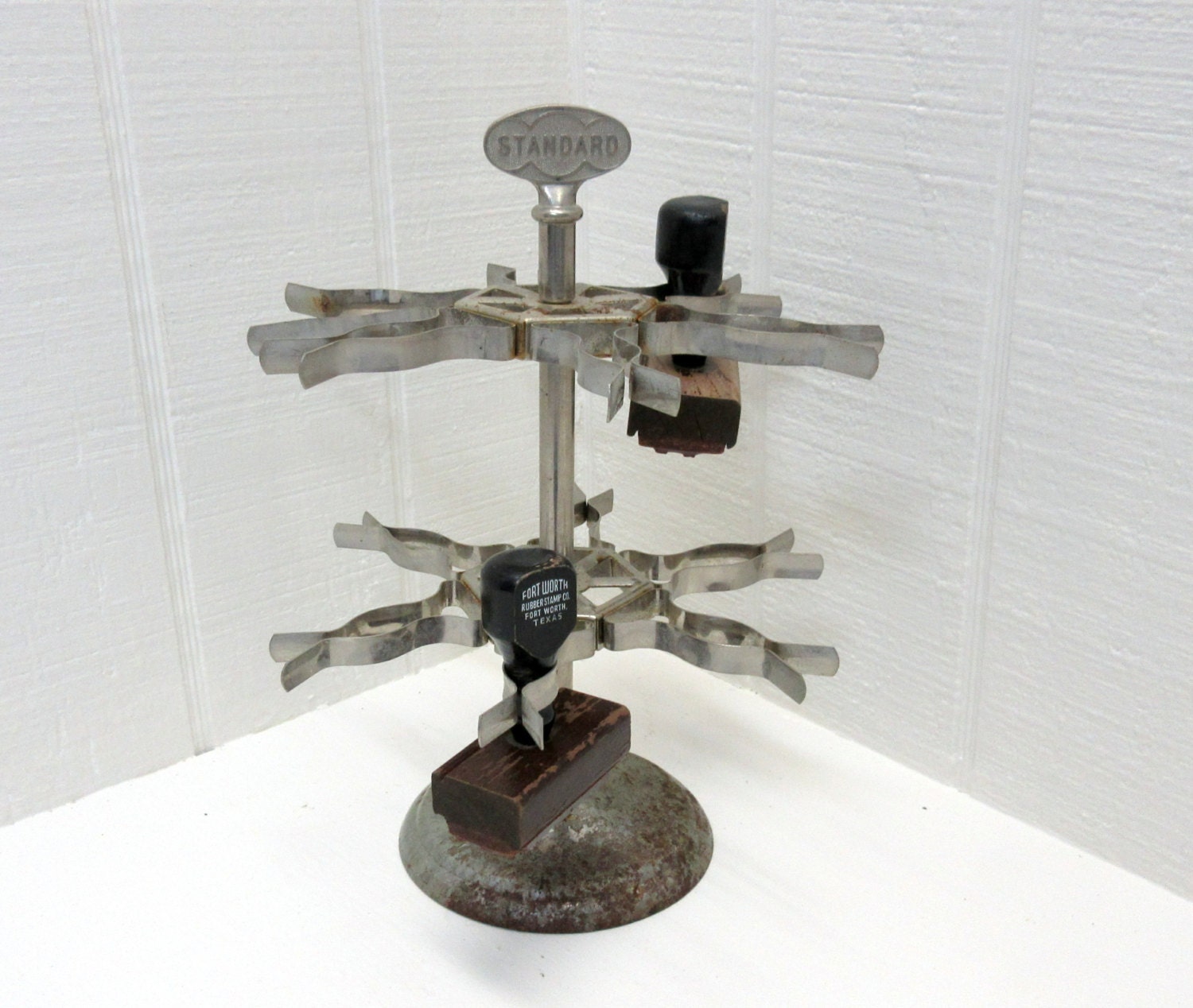 Vintage Rubber Stamp Holder Made By Standard 2 Tier