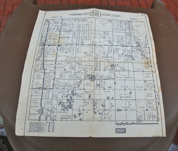 Items similar to Vintage plot map of property owners in the Town of ...