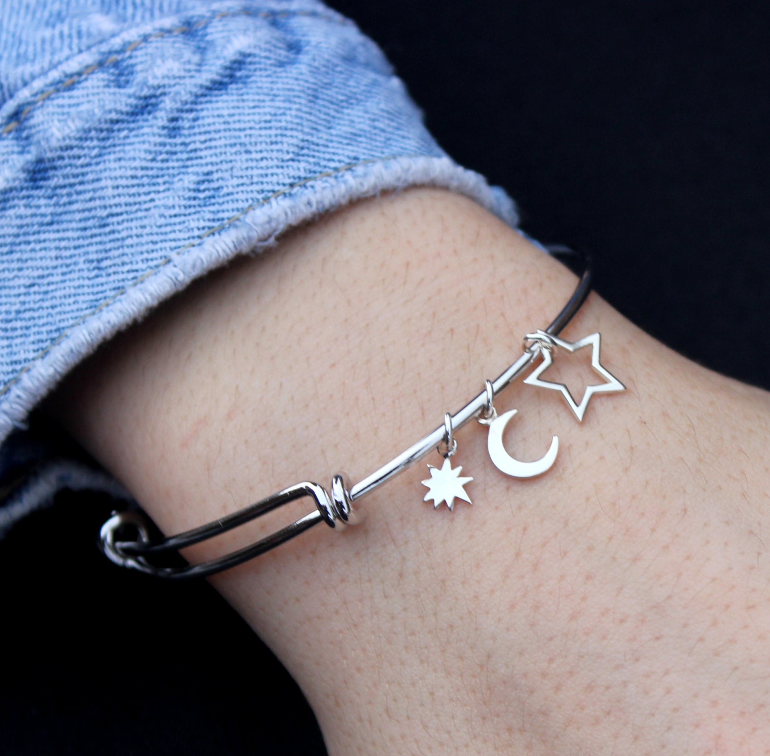Bangle Sun Moon Star Bangle Bracelet Celestial