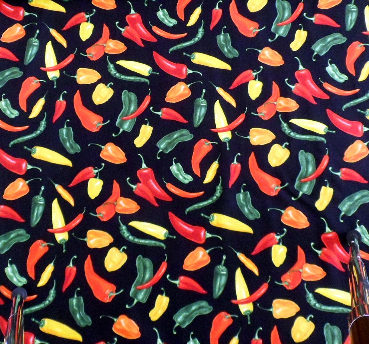 Chili Pepper Fabric Cotton Fabric Green Red Yellow Chili