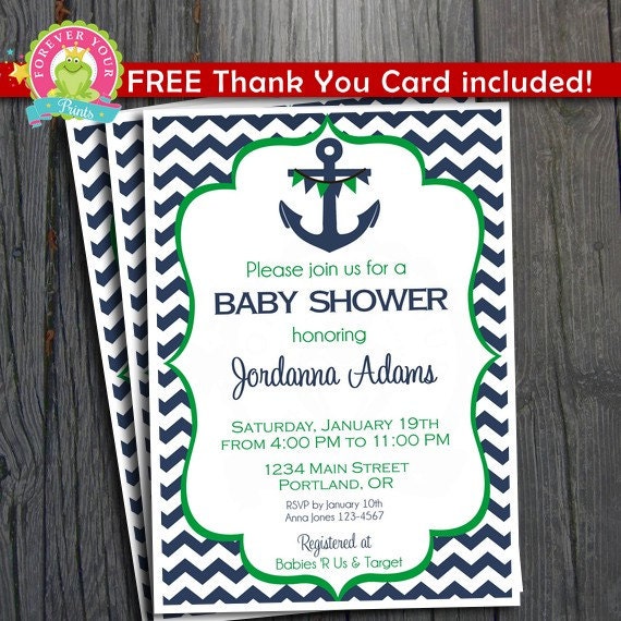 Nautical Baby Shower Invitation / Nautical Party Invite / Nautical Baby Shower / Boy Baby Shower Invitation / Shower Invitation Il_570xn