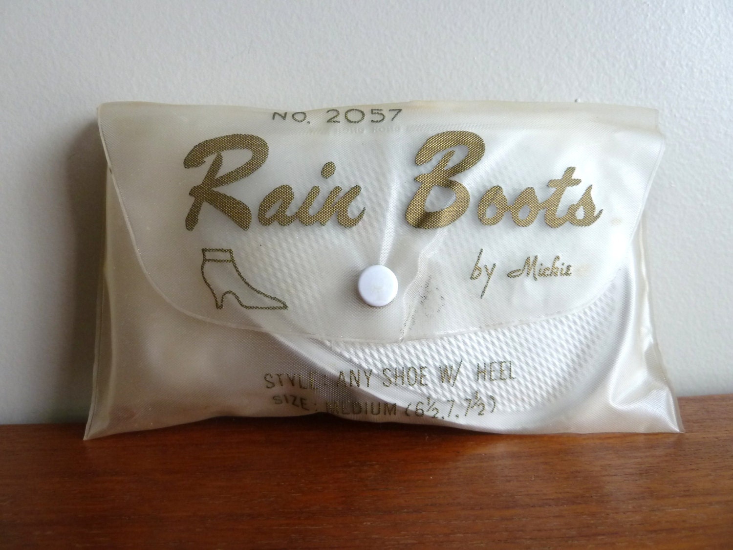 60s Shoe Covers Clear Plastic Rain Boots For Heels New