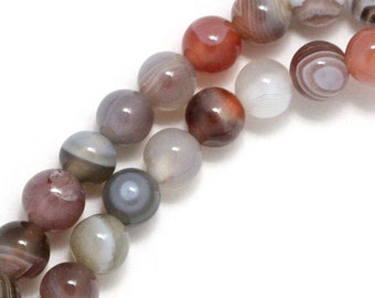 Botswana Agate Beads - 6mm Round